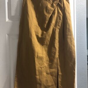 Madewell Mustard Midi Skirt